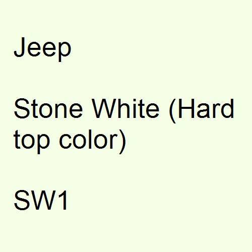 Jeep, Stone White (Hard top color), SW1.